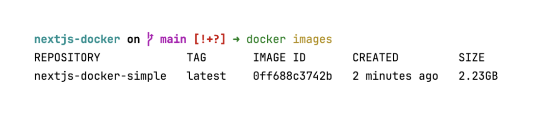 print running docker image ls